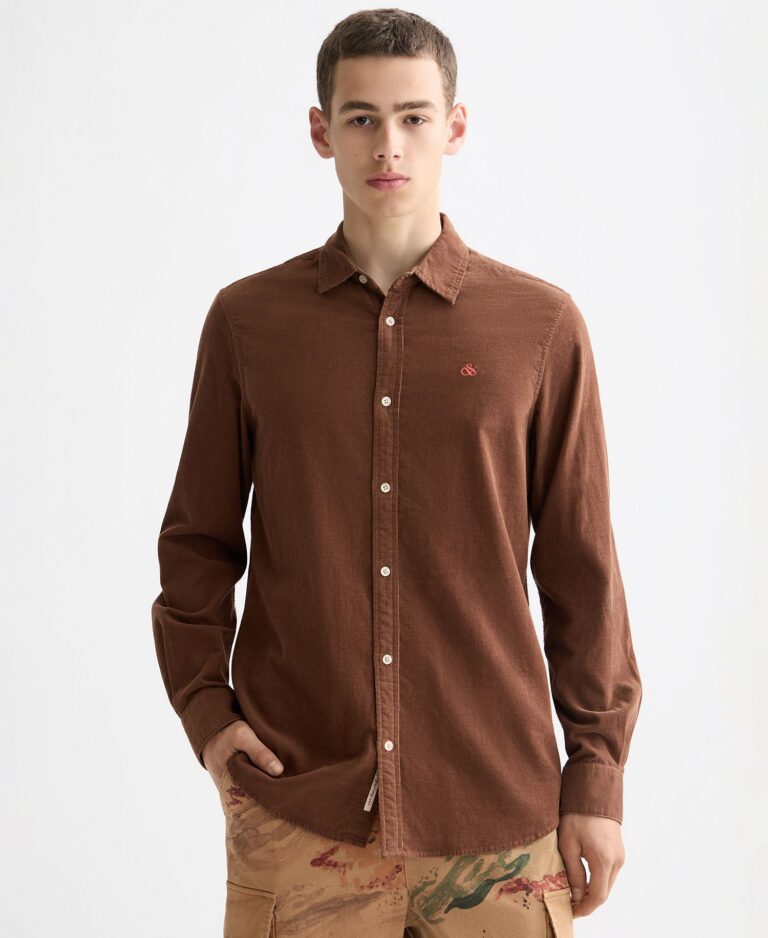 Men's Regular Fit Chest Embroidered Shirt