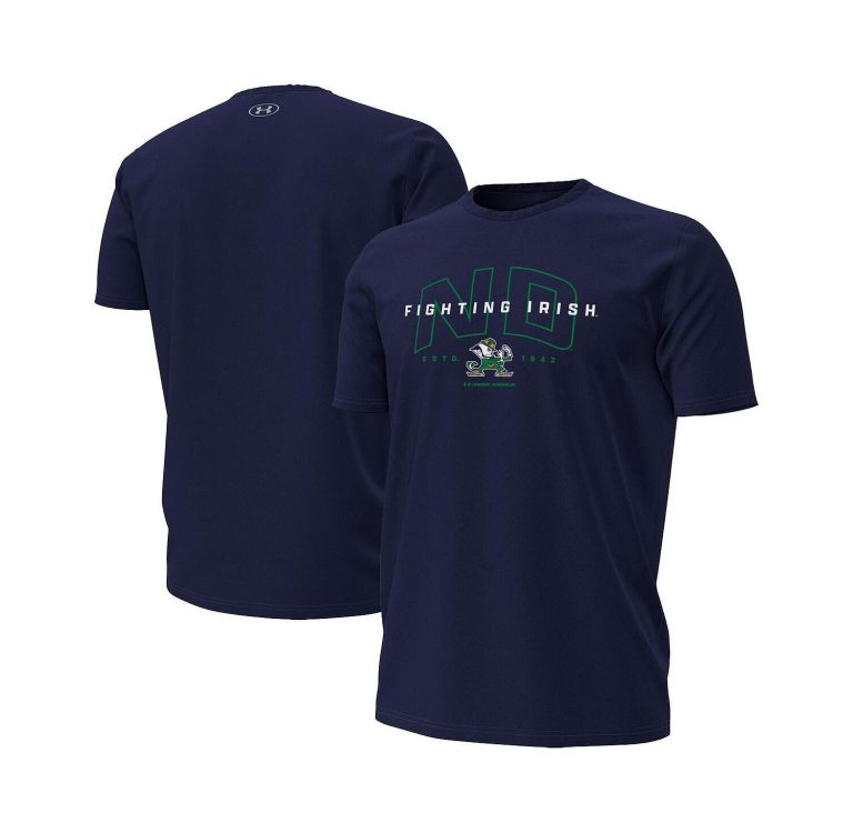 Men's Navy Notre Dame Fighting Irish Overlay Performance T-Shirt