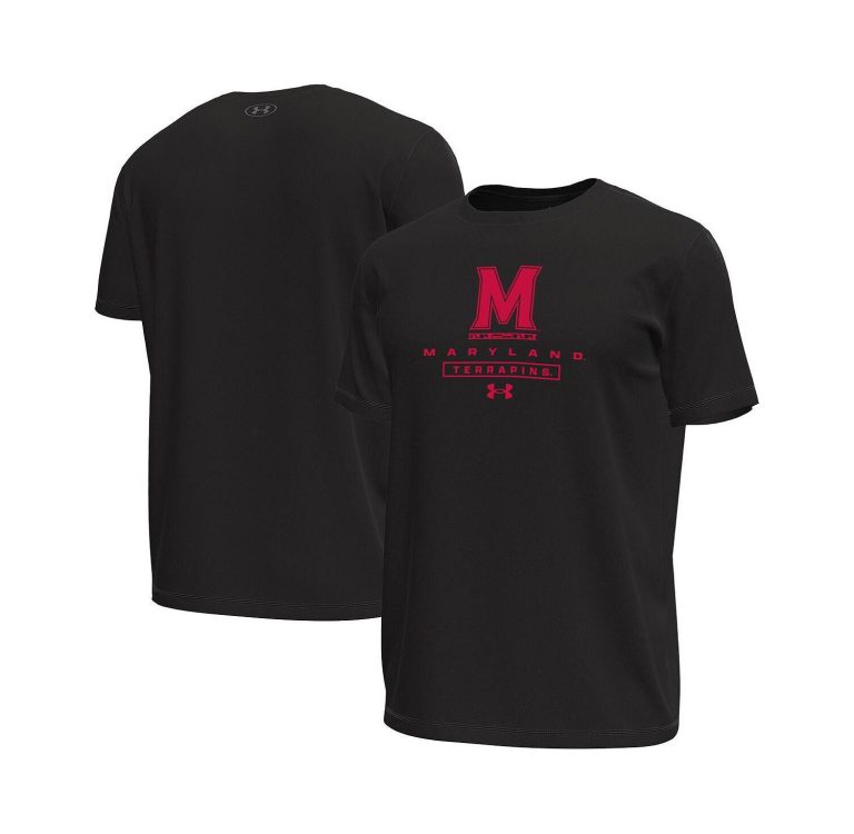 Men's Black Maryland Terrapins Stack Stretch Performance T-Shirt
