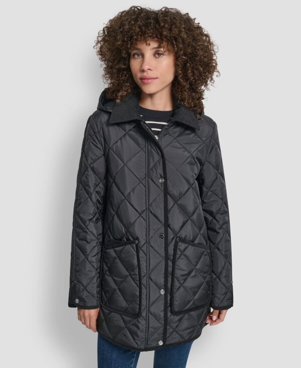Women's Corduroy Collar Hooded Quilted Coat