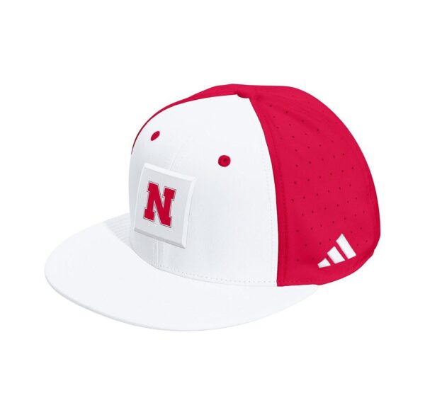 Men's and Women's White/Scarlet Nebraska Huskers Performance Flat Bill Adjustable Hat