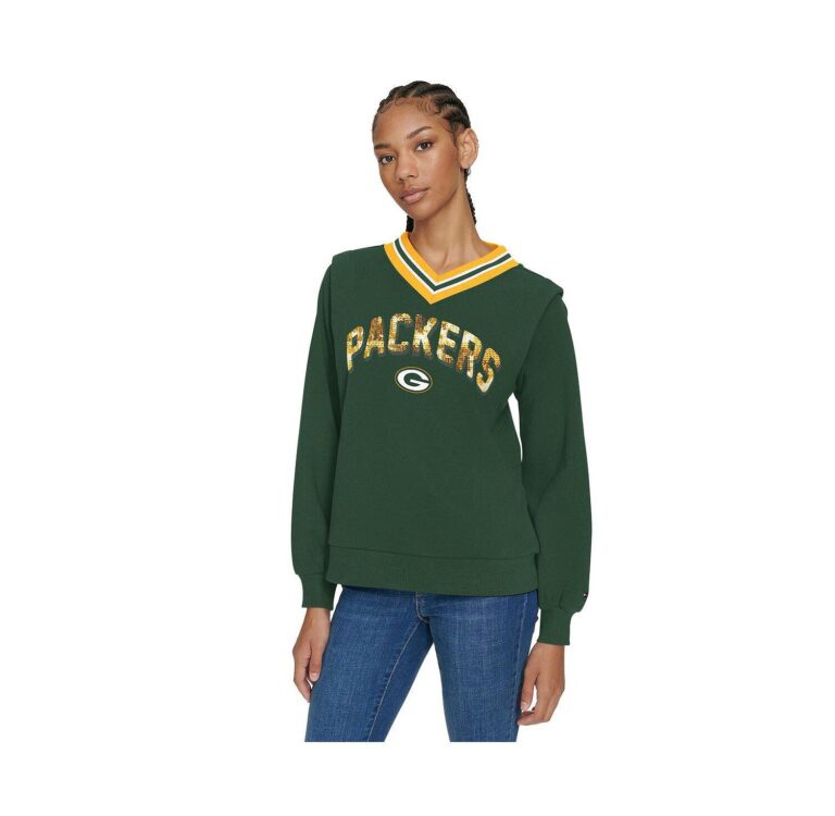 Women's Green Bay Packers Alice V-Neck Pullover Sweatshirt
