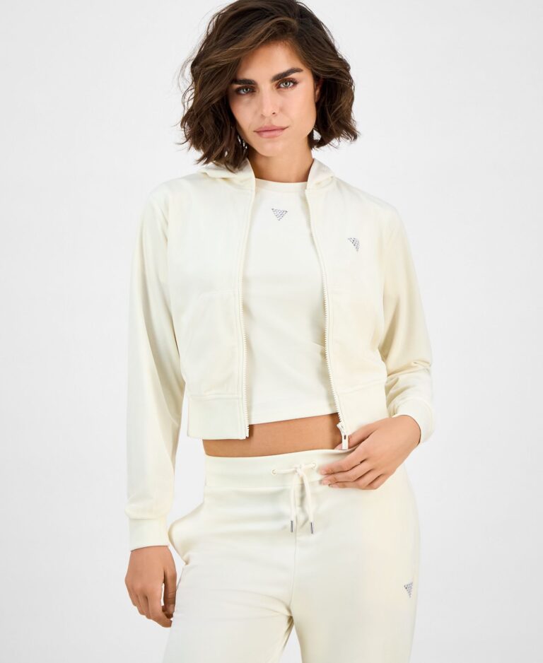 Women's Couture Cropped Velour Hoodie