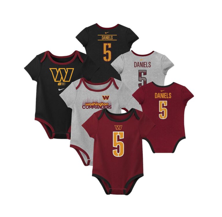 Baby Boys and Girls 3-Pack Jayden Daniels Washington Commanders Name Number Bodysuit Set