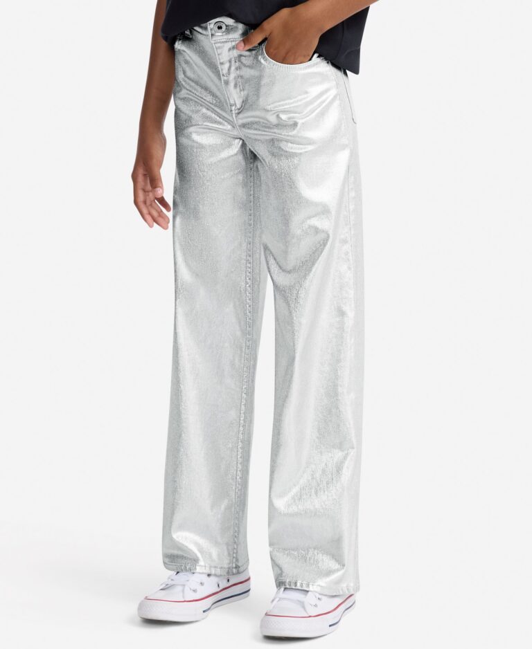Girls Shine High Rise Wide Leg Jeans