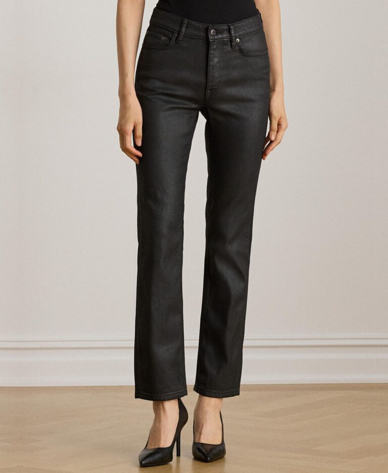 Women's Coated Straight Ankle Jeans
