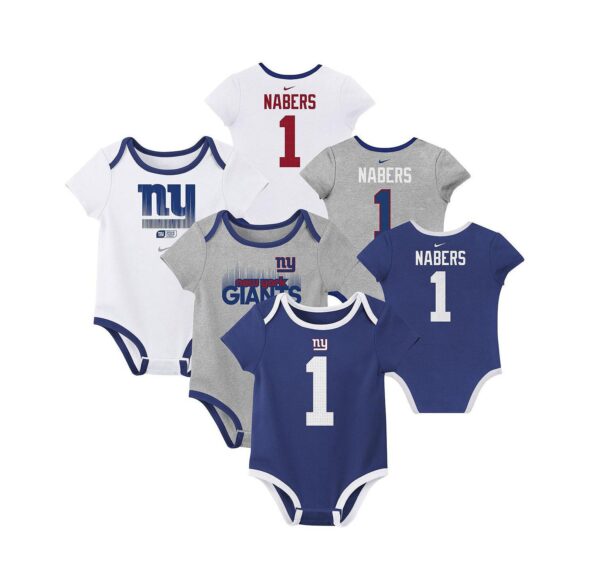 Baby Boys and Girls 3-Pack Malik Nabers New York Giants Name Number Bodysuit Set