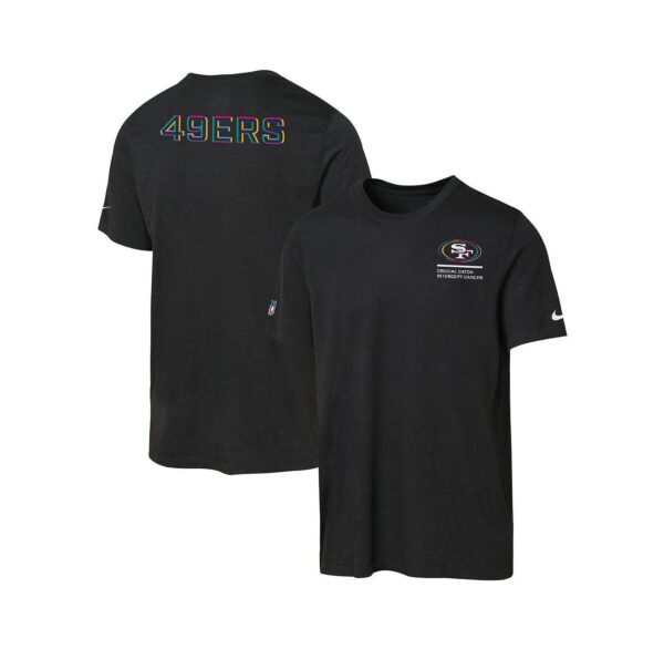Big Boys and Girls Black San Francisco 49ers 2025 NFL Crucial Catch Tri-Blend Dri-FIT T-Shirt
