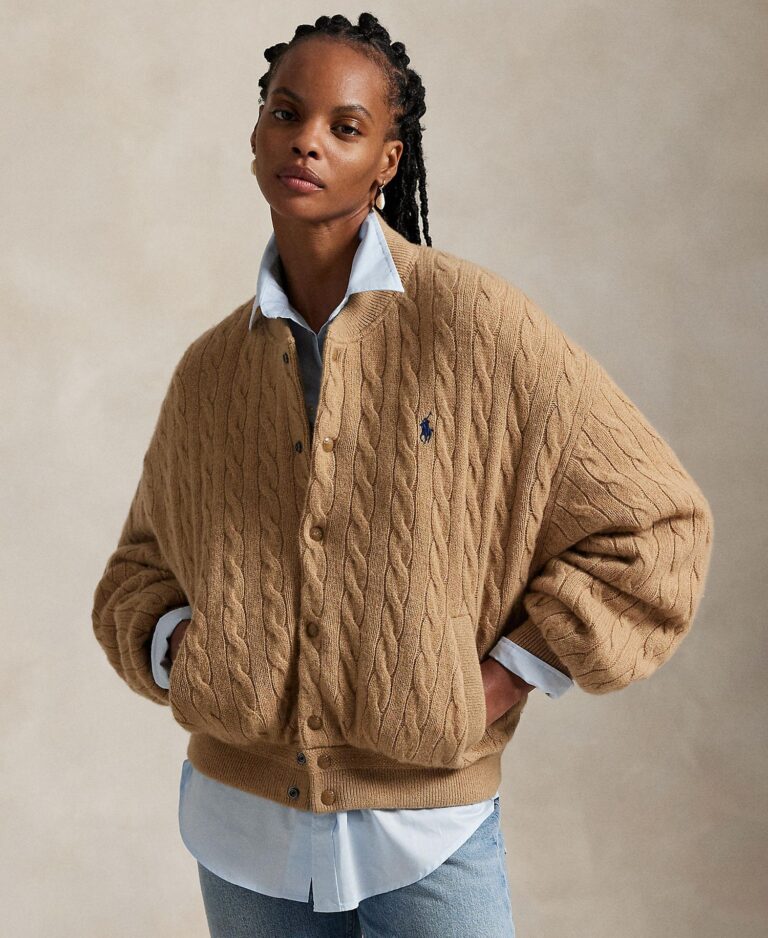Women's Cable Bomber Jacket