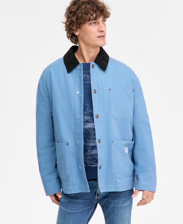 HUGO by Men's Brams Contrast-Collar Flannel-Lined Jacket