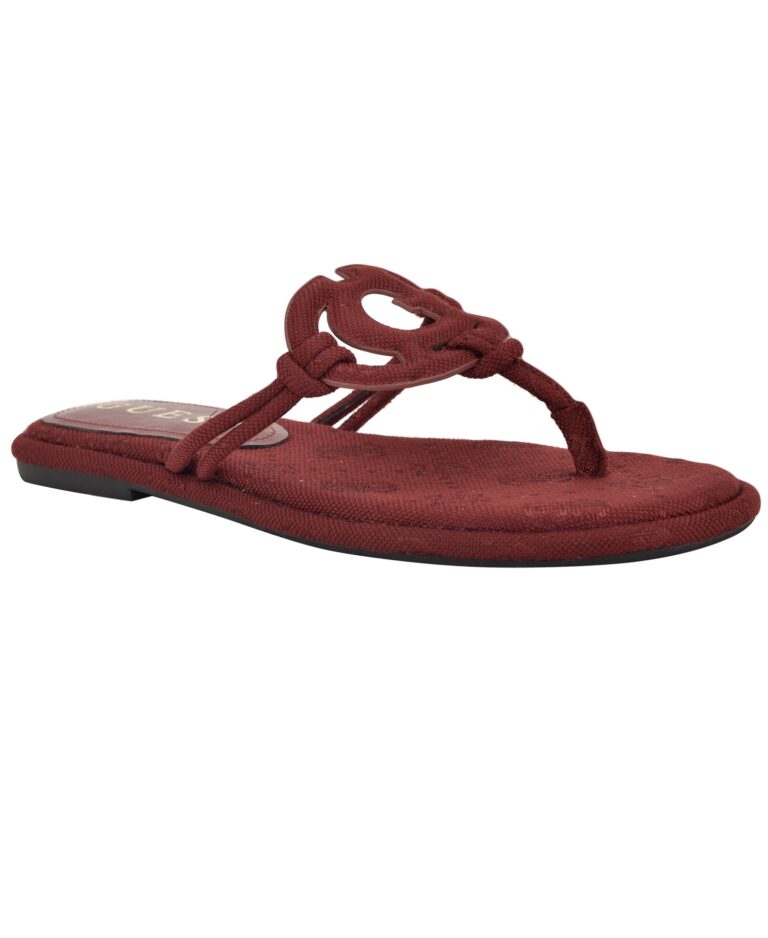 Women's Saime Embellished G Cutout Flat Thong Sandals