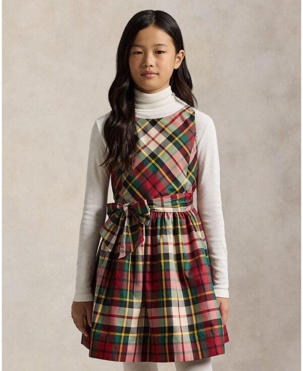 Girls' 7-16 Sleeveless Plaid Taffeta Dress