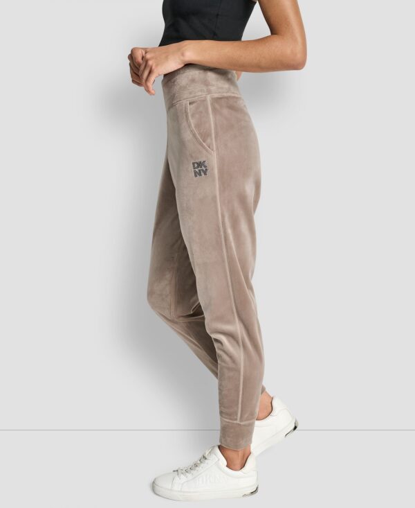 Women's Super Soft Velour Stacked Logo Mid-Rise Slim-Fit Joggers