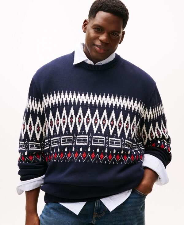 Men's Big and Tall Fair Isle Crewneck Sweater