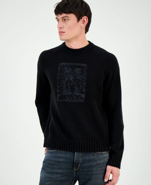 Men's Souveau Relaxed-Fit Long-Sleeve Crewneck Logo Graphic Sweater
