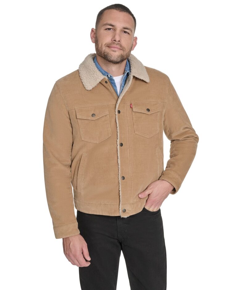 Men's Corduroy Trucker with Sherpa Collar Jacket