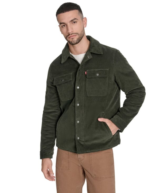 Men's Corduroy Plaid Lining Shirt Jacket