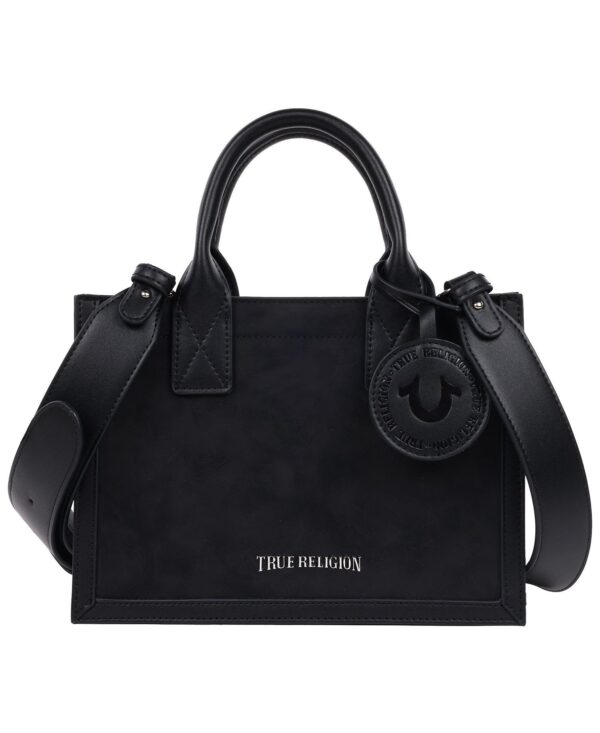 Suede PU Box Tote with Logo Tag