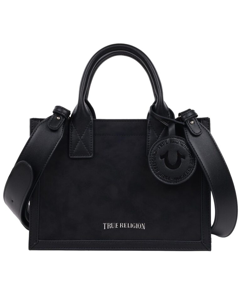 Suede PU Box Tote with Logo Tag