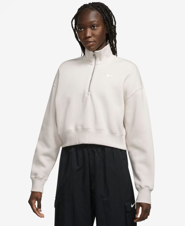 Women's Sportswear Phoenix Fleece Quarter-Zip Cropped Sweatshirt