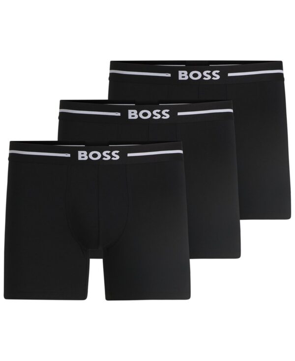 BOSS by Men's 3-Pack Bold Logo Boxer Briefs Underwear