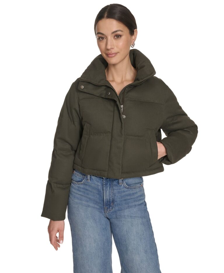 Women's Regular Cropped Cotton Puffer Jacket
