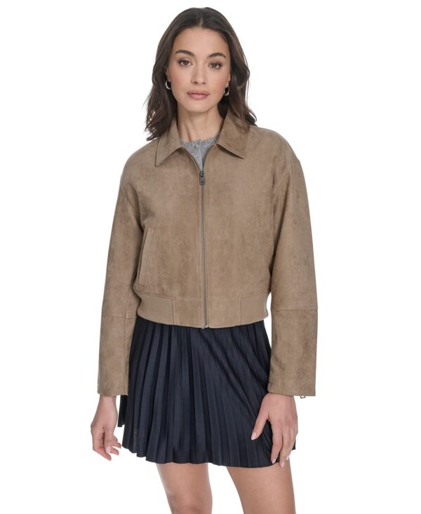 Women's Regular Faux Suede Bomber Jacket