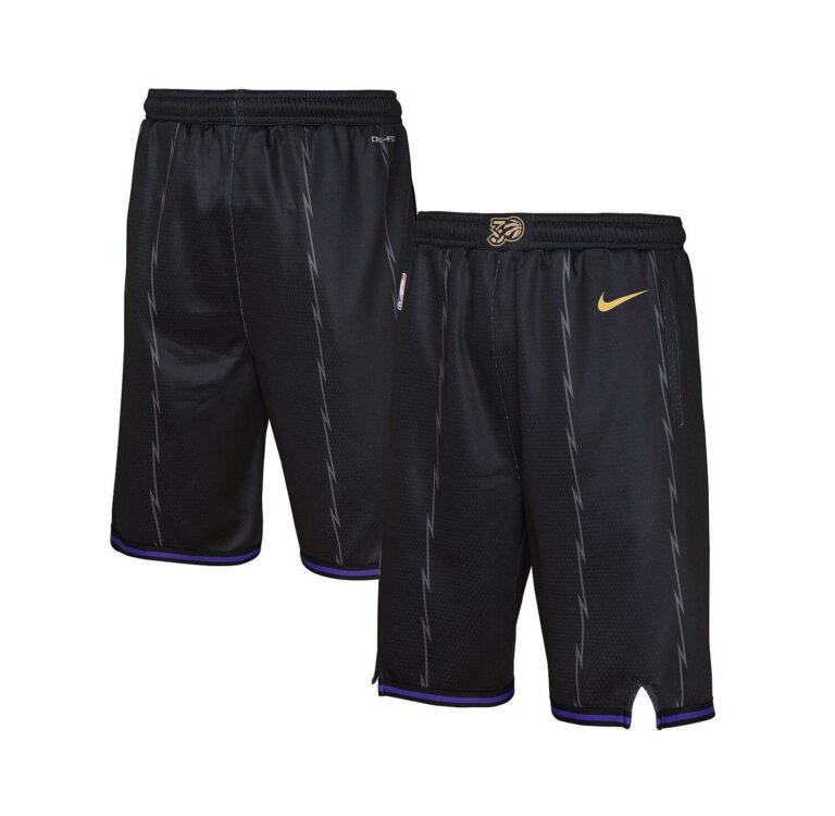 Big Boys and Girls Black Toronto Raptors 2024/25 City Edition Swingman Performance Shorts
