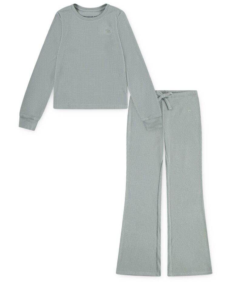 Girls' Long-Sleeve T-Shirt and Matching Pants, 2-Piece Pajama Set
