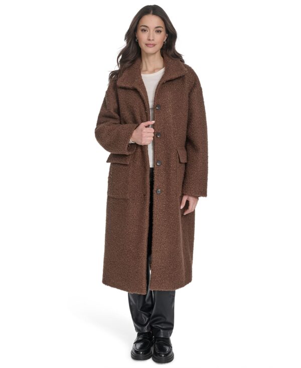 Women's Regular Boucle Stand Collar Car Coat