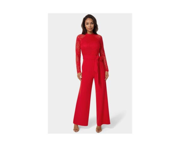Women's Lace and Bodice Straight Leg Jumpsuit