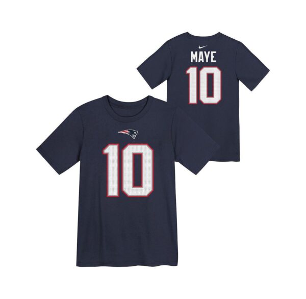 Preschool Drake Maye Navy New England Patriots Player Name Number T-Shirt