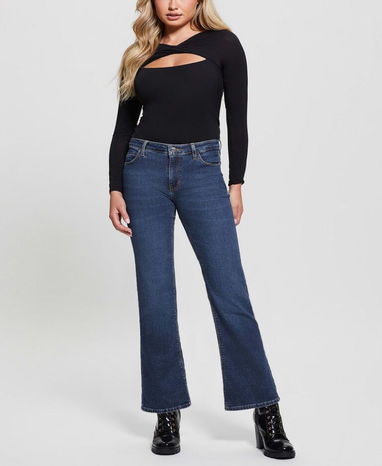 Women's Whiskered Faded-Front Bootcut Denim Jeans