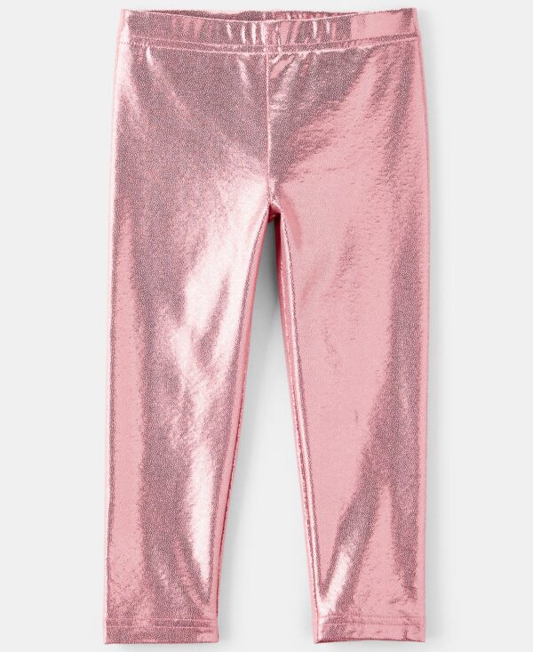 Girls' Toddler 2T-5T Pull-On Stretch Metallic Leggings