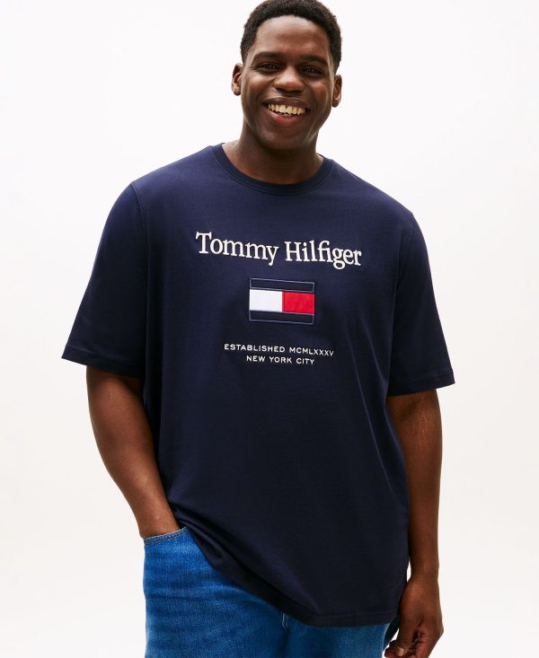 Men's Big & Tall Embroidered Flag T-Shirt