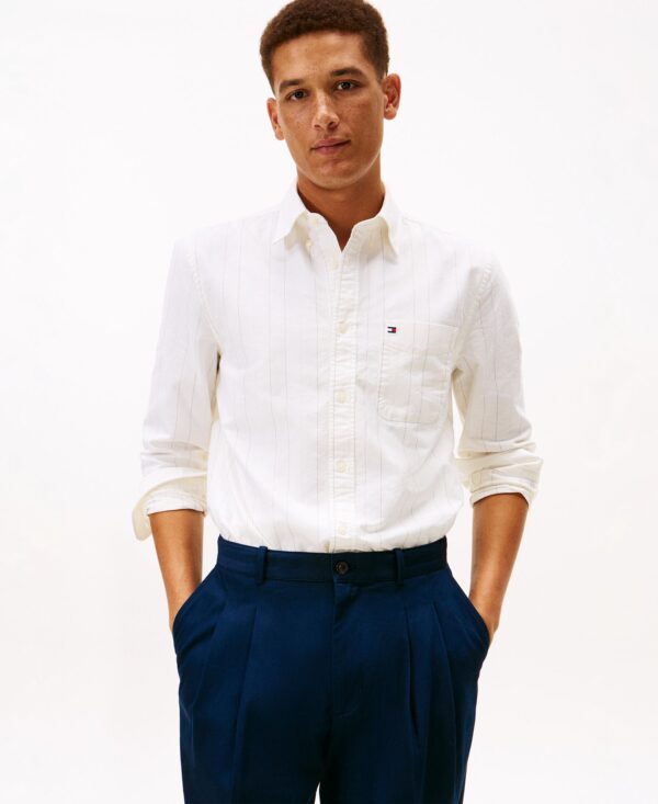 Men's Heritage Pin Striped Oxford Long-Sleeve Shirt