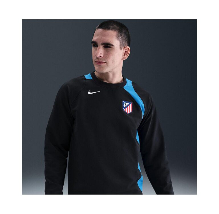 Men's Black Atletico de Madrid Third T90 Pullover Sweatshirt