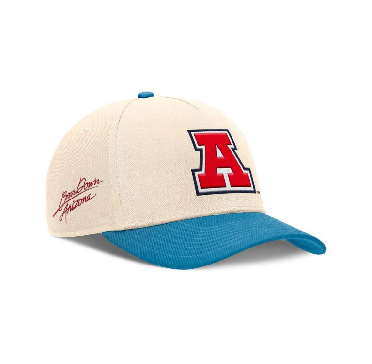 Men's Natural/Turquoise Arizona Wildcats Academic Rise Dri-FIT Adjustable Hat