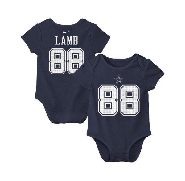 Baby Boys and Girls CeeDee Lamb Navy Dallas Cowboys Player Name Number Bodysuit