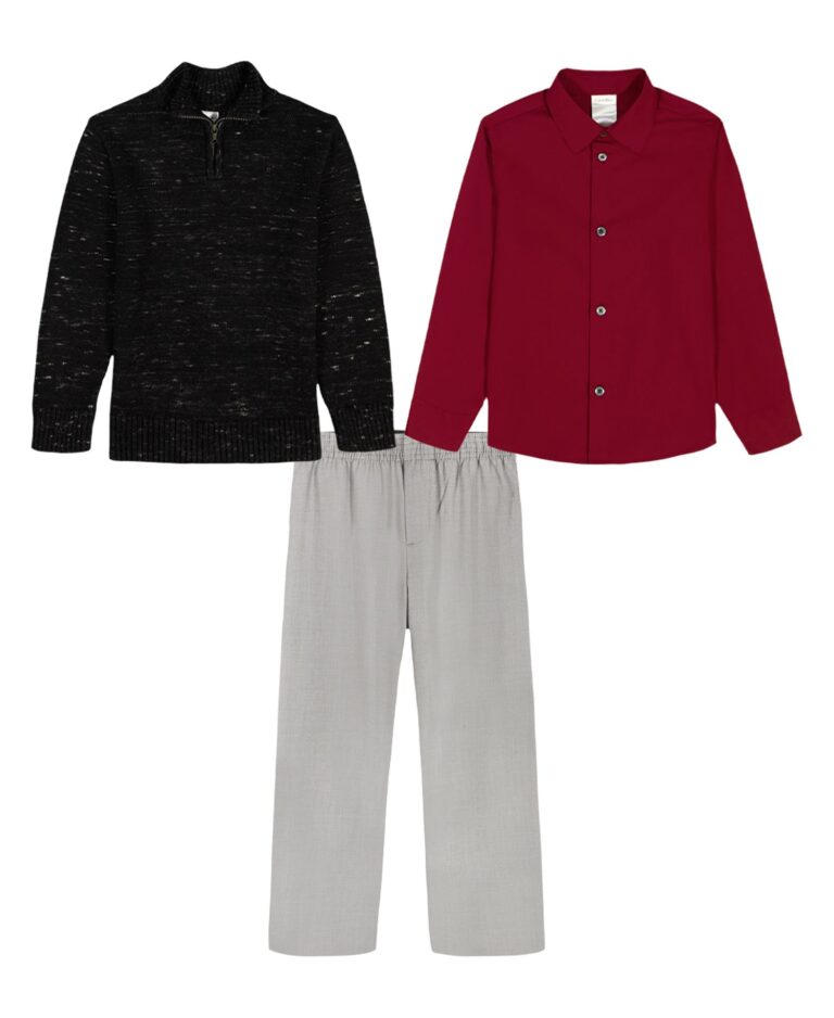 Boys' 2T-7 Long-Sleeve Sweater, Shirt and Pants, 3-Piece Set