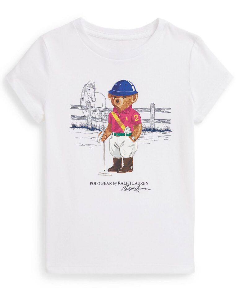 Girls' 2T-6X Polo Bear Printed T-Shirt