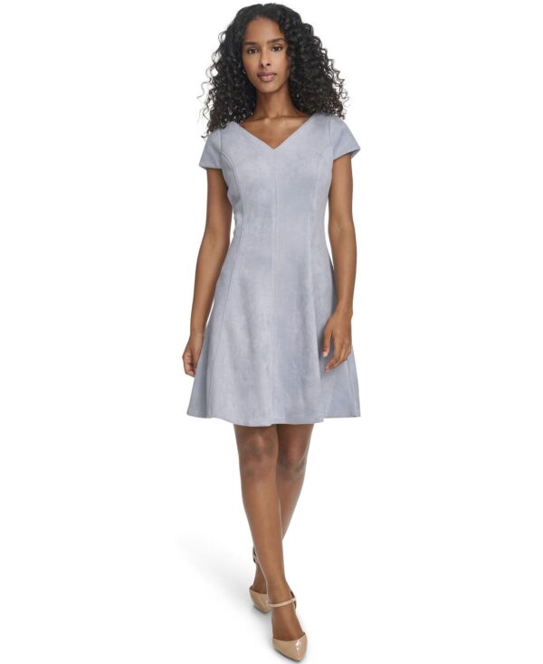 Women's Petite Short-Sleeve A-Line Dress