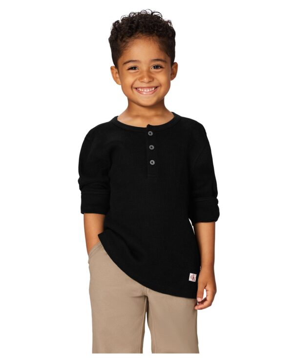 Boys' 2T-7 Thermal Henley Top and Twill Joggers, 2-Piece Set