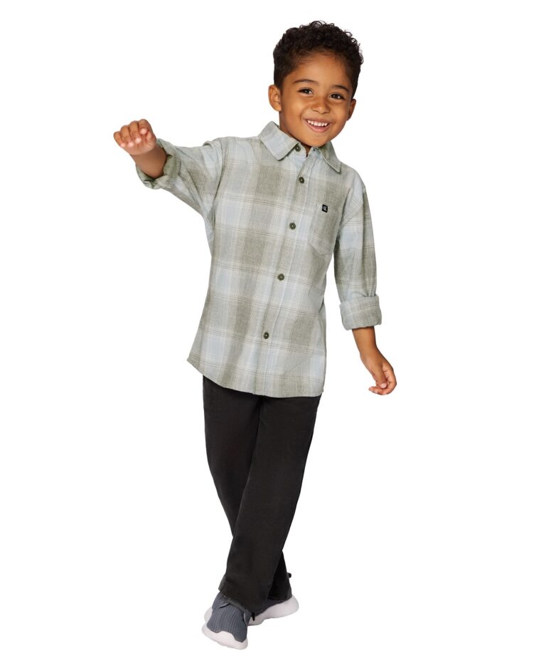 Boys' 2T-7 Plaid Shirt and Corduroy Pants, 2-Piece Set