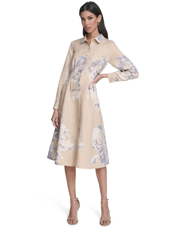 Women's Printed Collar Shirt Dress