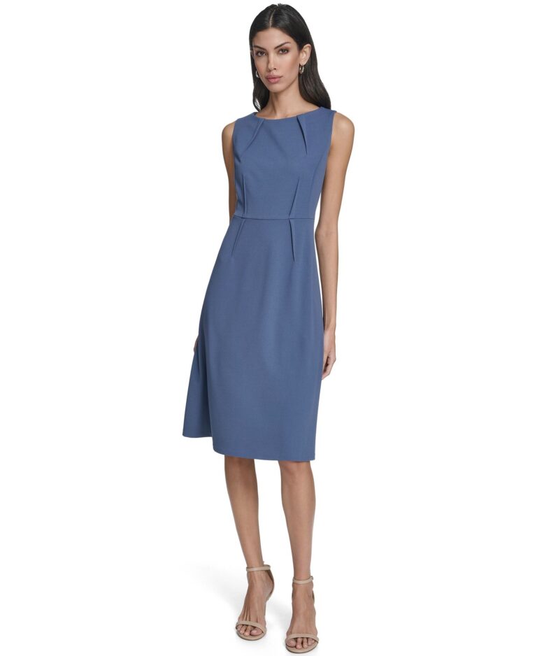 Women's Sleeveless Seamed Midi Dress