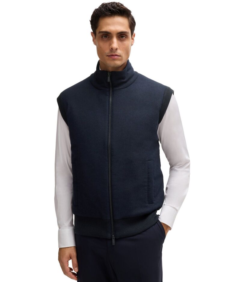 Men's Brushed-Flannel Front Regular-Fit Vest