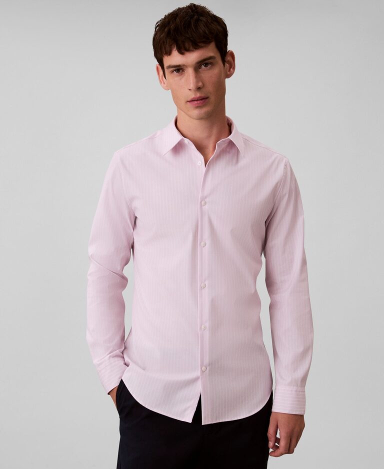 Men's Stretch Striped Slim Button-Down Shirt
