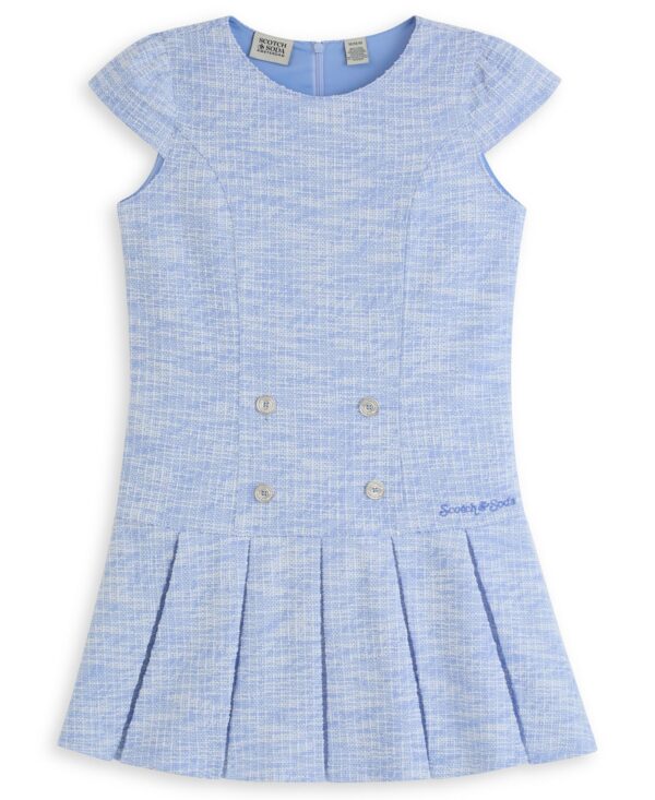 Girls' 4-6X Short-Sleeve Boucle Dress