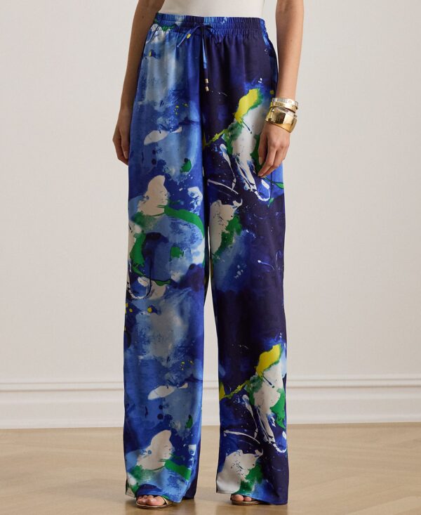 Petite Abstract Print Wide-Leg Pants